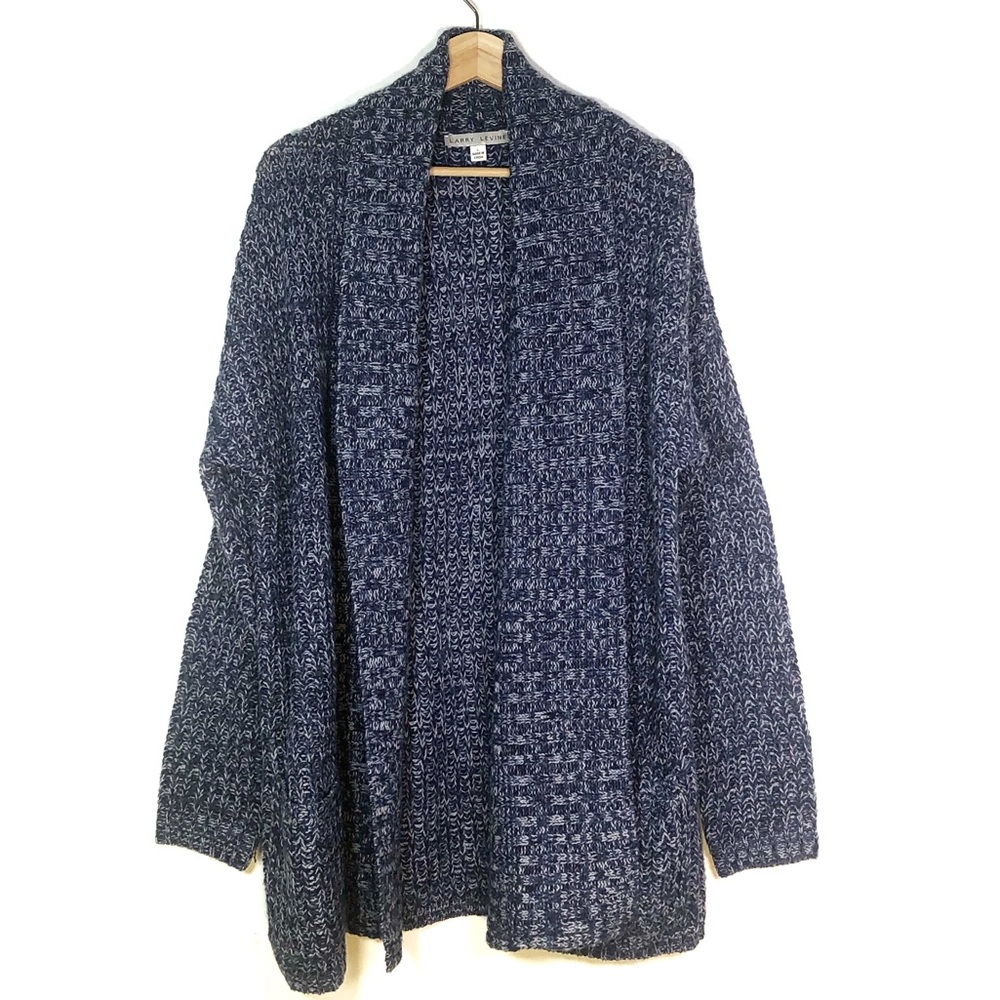 Blue Larry Levine Knit Sweater with Pockets